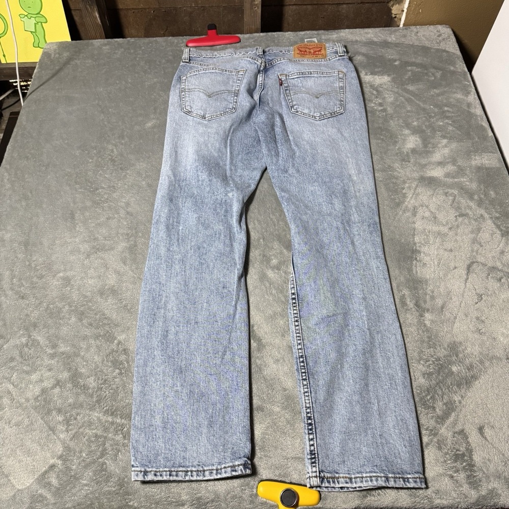 Levis 511 Jeans Men 32x30 Blue Slim Fit Pants Light Wash Denim Distress Hipster - Picture 6 of 11